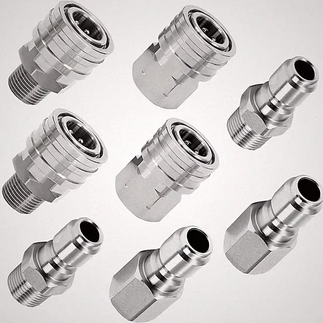 8 Pack 1/4" Pressure Washer Quick Connect Fittings 5000 PSI Stainless Steel