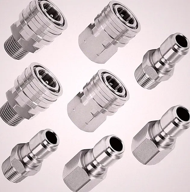 8 Pack 1/4" Pressure Washer Quick Connect Fittings 5000 PSI Stainless Steel