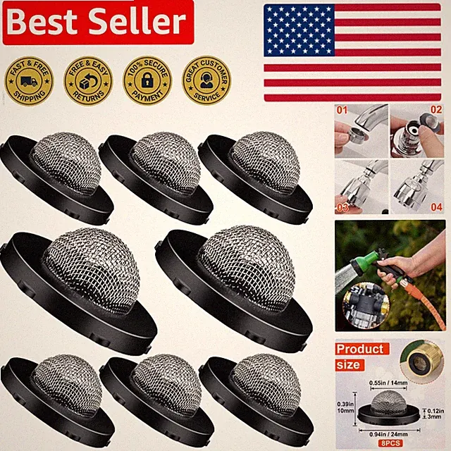 8-Pack Stainless Steel Hose Filter Washers for 3/4" Garden Hose & 5/8" Washer