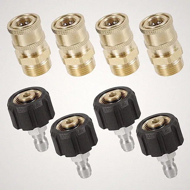 8 PCS 1/4 Inch Pressure Washer Quick Connect Kit Stainless M2214mm 4500 PSI