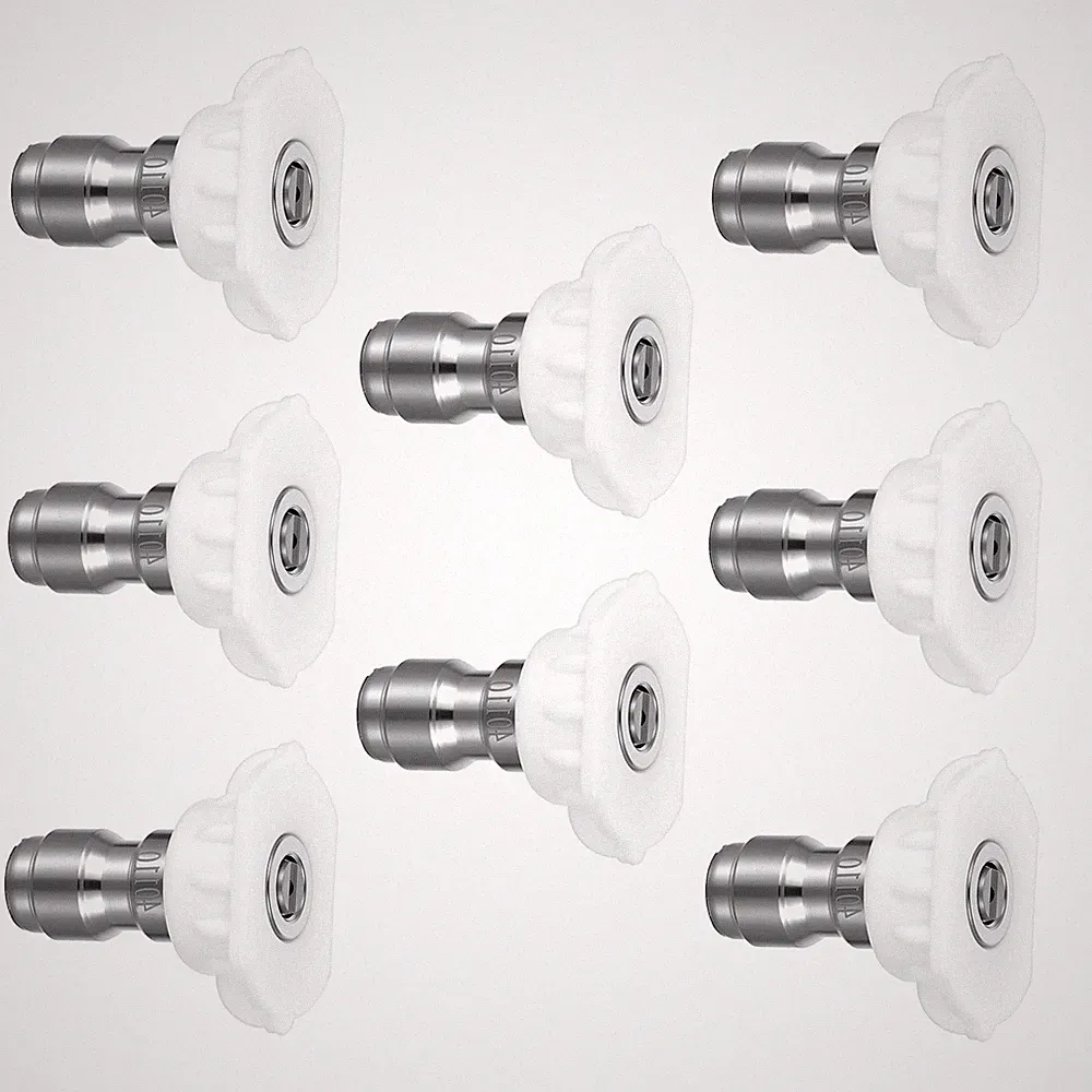 8 Sets 40 Degree Pressure Washer Tips 1/4 Inch Pressure Washing Nozzle Tip, Q...