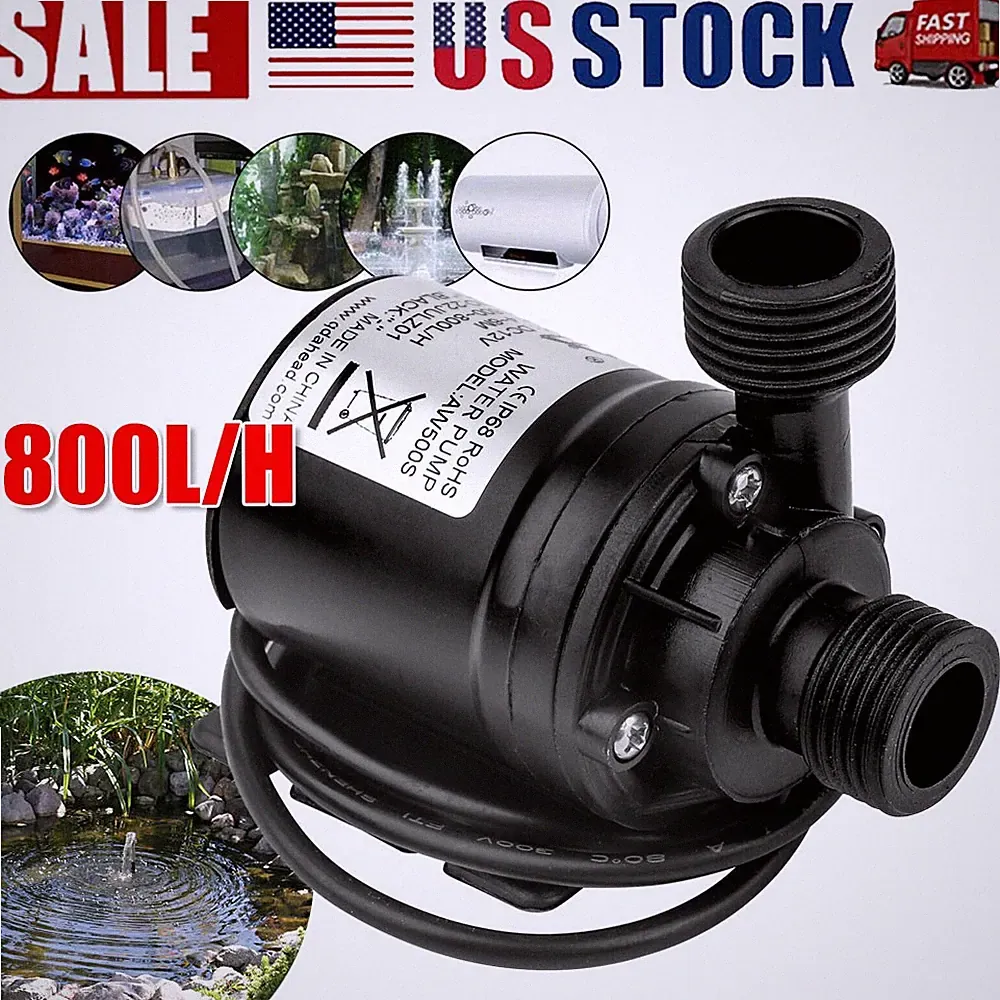 800L/H 12V Brushless Submersible Water Pump High Pressure Automatic Self-priming