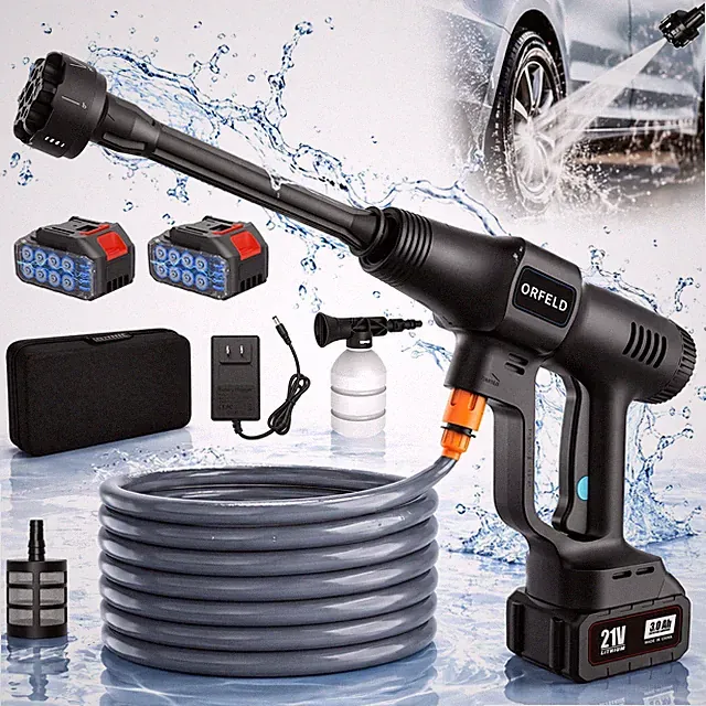 800PSI Cordless Pressure Washer 6-in-1 Nozzle 17FT Hose Portable Power Cleaner