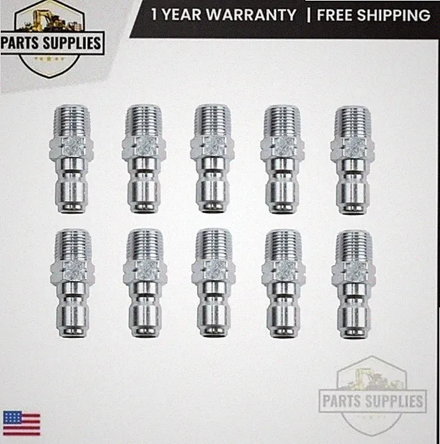 85.300.105 10-Pack Pressure Washer Hose Quick Disconnect Coupler Plug 3/8" MNPT