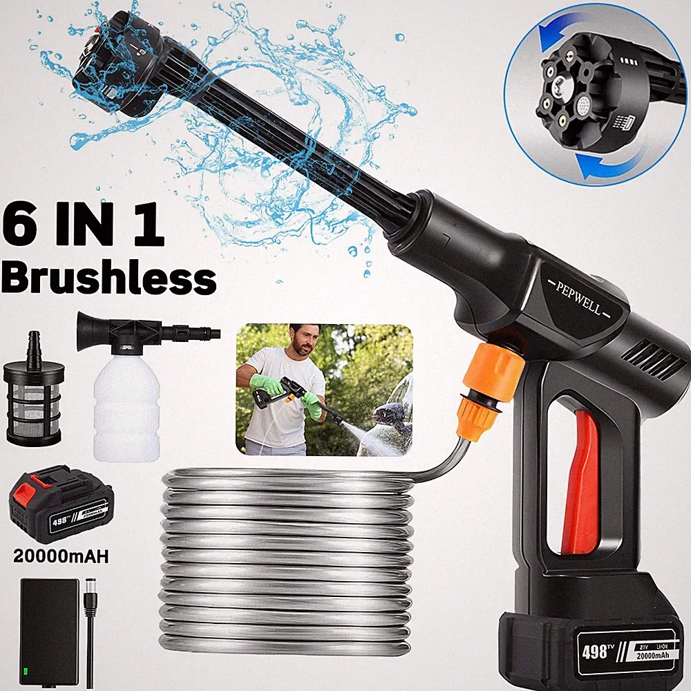 870PSI Cordless High Pressure Washer Power Cleaner Car Water Washer Gun 1.2GPM