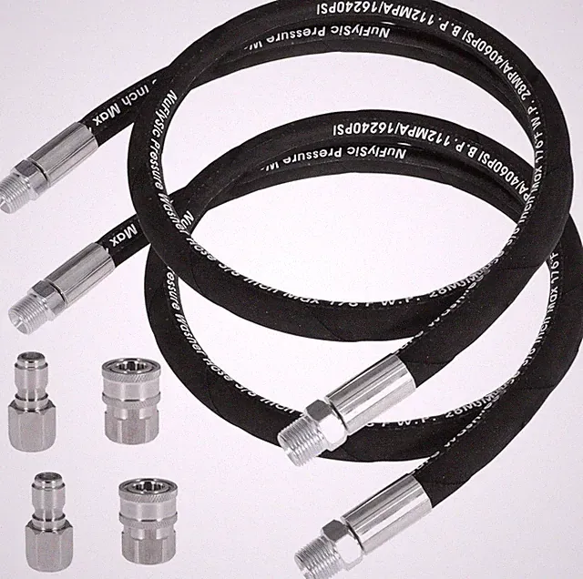 8FT Pressure Washer Whip Hose, 4000 PSI, Steel Connector, 2PCS