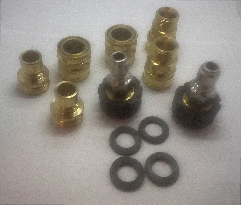8PC Brass Quick Connect Adapter for Pressure Washer M22 14mm 3/8" 3/4" Kit