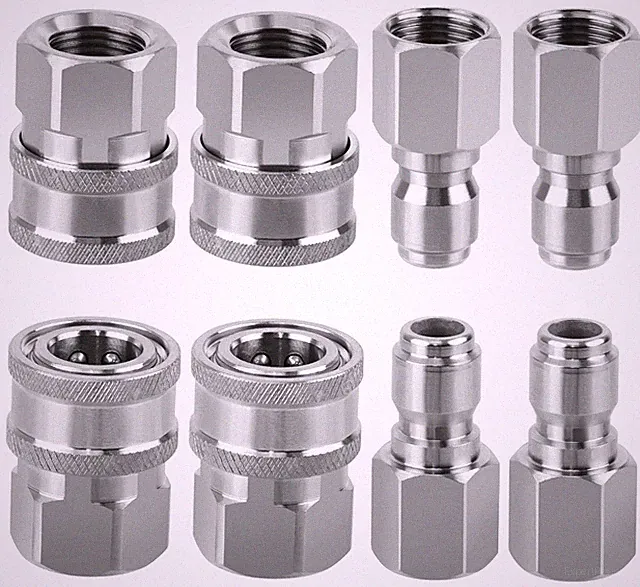 8Pcs NPT 3/8 Inch Stainless Steel Male & Female Quick Connector Kit Pressure