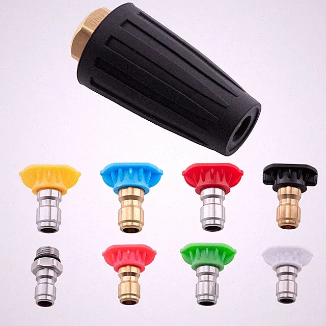 8Pcs Pressure Washer Turbo Nozzle + Tip 4000PSI 1/4" Quick Connect Multi-Angle