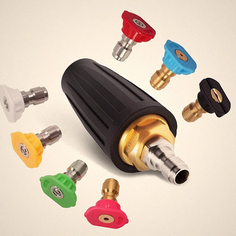 8Pcs Pressure Washer Turbo Nozzle & Tip 4000PSI 1/4in Quick Connect Multi Angle