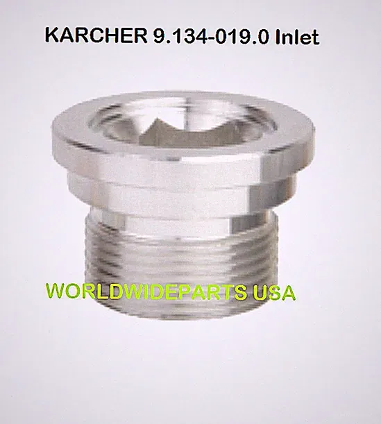 9.134-019.0 Karcher Water Inlet Connector Aluminum, Replaces Plastic 91340190
