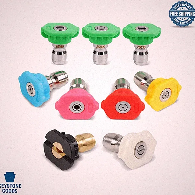 9-Pack Pressure Washer Nozzle Tips - 4000-5000 PSI, 1/4" Quick Connect, Multi...