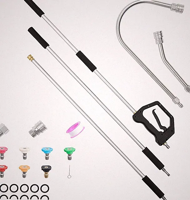 9FT Telescoping Pressure Washer Wand with 7 Nozzles & Storage Bag