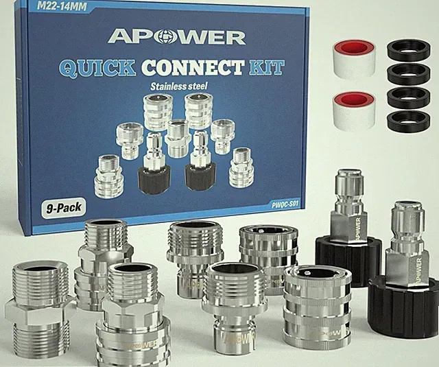 9PCS Pressure Washer Quick Connect Kit Stainless Steel for Power Washer