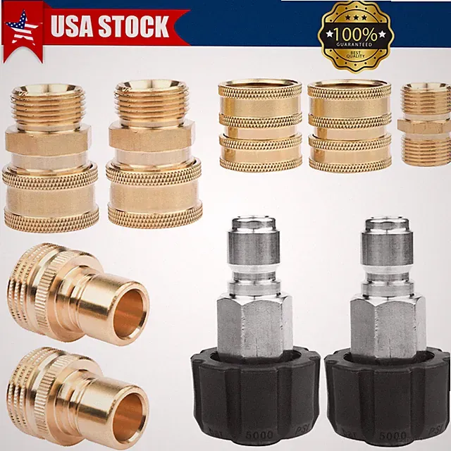 9PCS Quick Disconnect Pressure Washer Adapter Set for Gun/Hose Compatibility