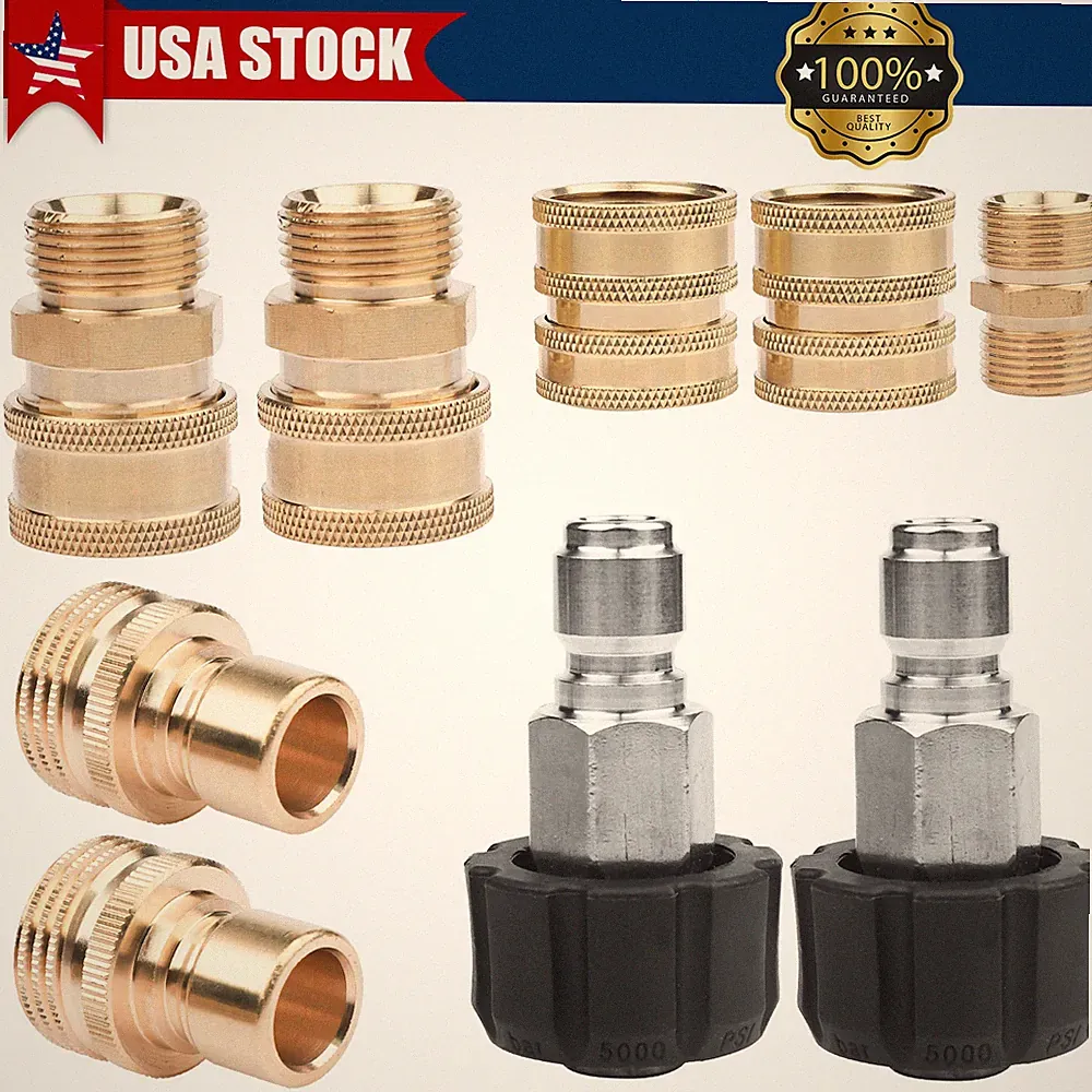 9PCS Quick Disconnect Pressure Washer Adapter Set for Gun & Hose Connection