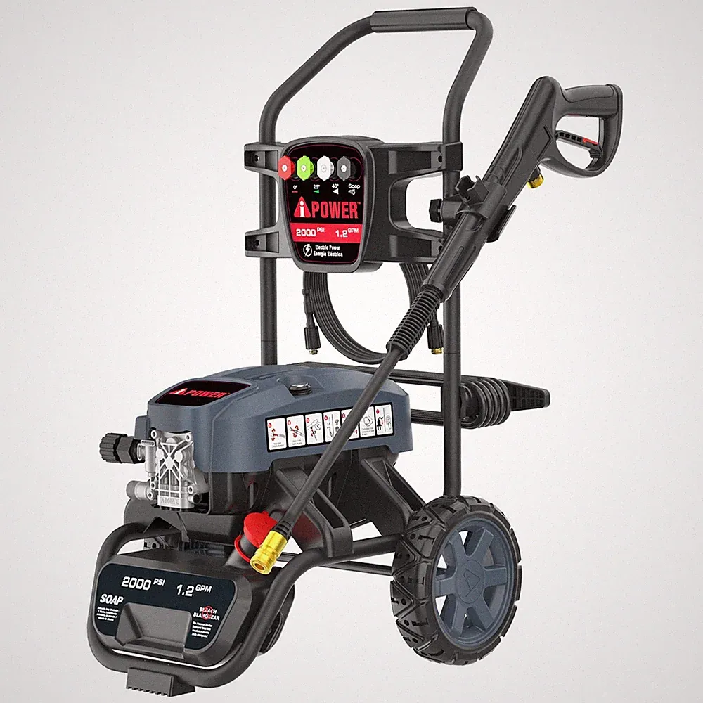A-iPower 2000PSI 1.2GPM Electric Pressure Washer with 5 QC Nozzles Soap Tank