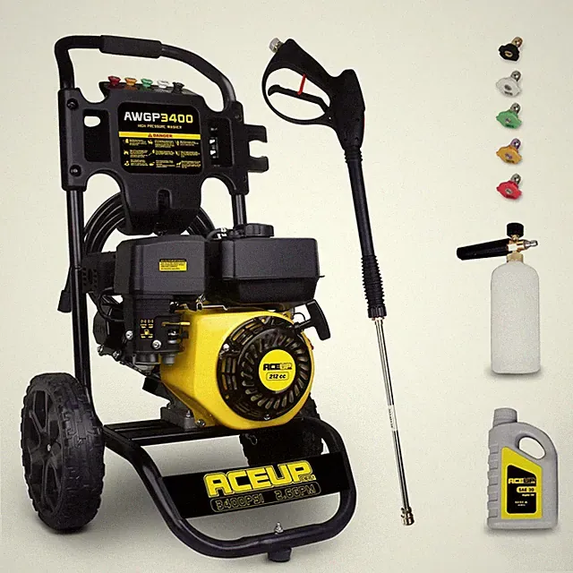 Aceup Energy 3400 PSI 2.6 GPM 212cc Gas Pressure Washer Cold Water 5 Nozzles