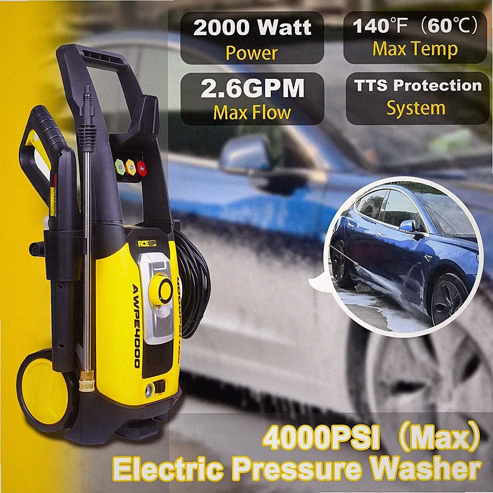 Aceup Energy 4000 PSI Electric Pressure Washer High Power Cleaner with Spray Gun