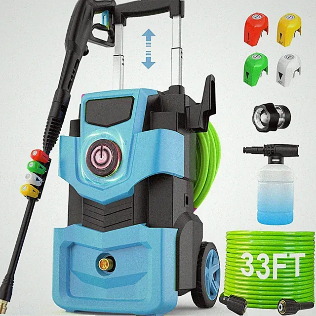 Adjustable Electric Pressure Washer 5000PSI with 33FT Flexible Hose, 4 Nozzle...