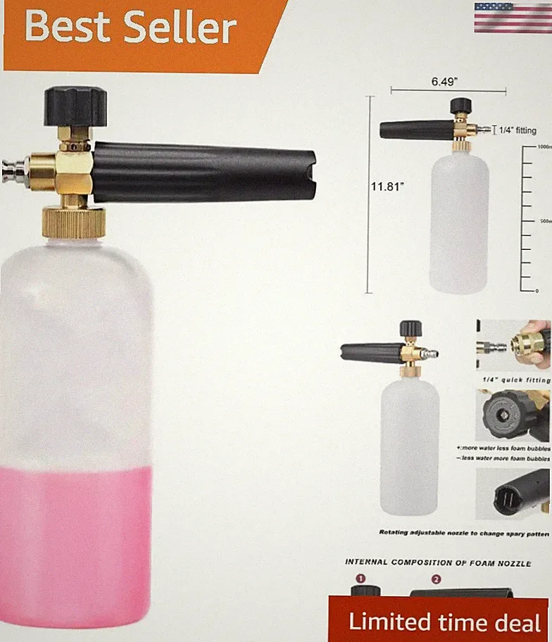 Adjustable Foam Lance - 1L Capacity with 3200 PSI for Professional Car Detailing