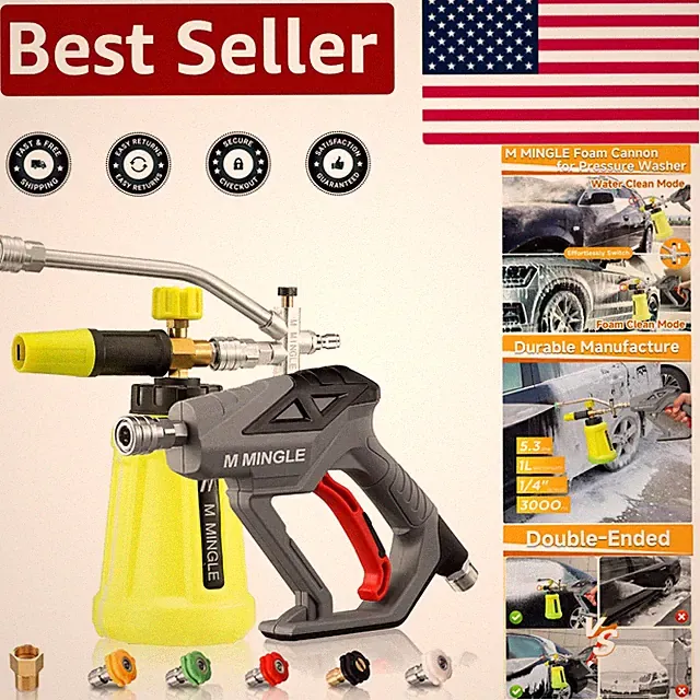 Adjustable Foam Spray Gun Kit with 4000 PSI Pressure Washer & Dual Function