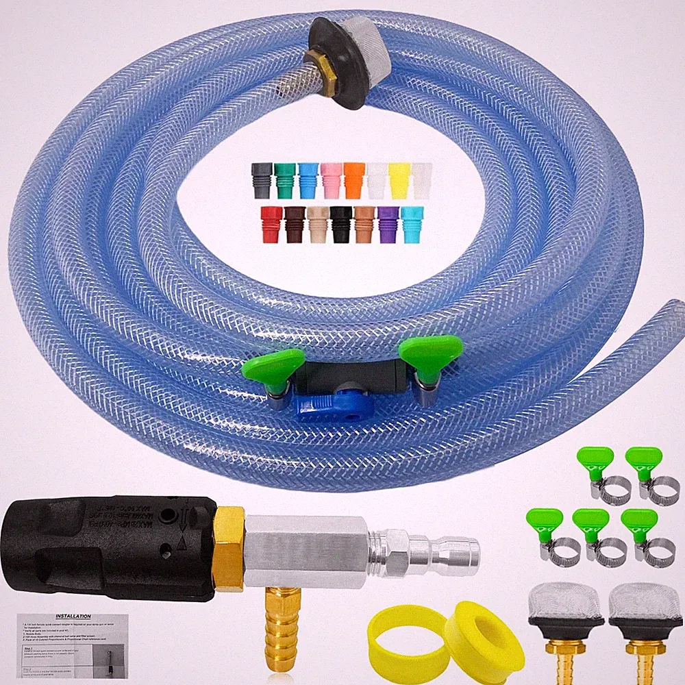 Adjustable Long Range Downstream Injection Nozzle 4-4.5 GPM (Kit), Black/Blue