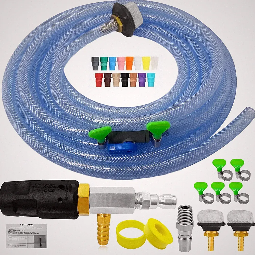 Adjustable Long Range Nozzle for Pressure Washer, Downstream Injection Spray...