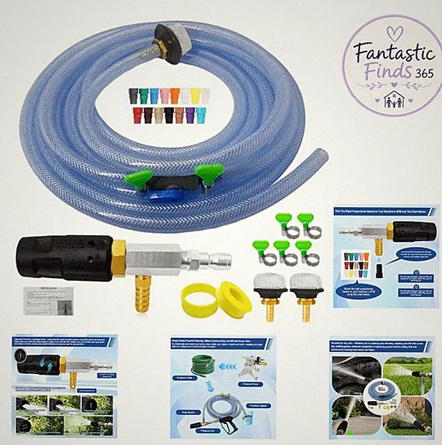 Adjustable Long Range Pressure Washer Nozzle Kit 1/4 Inch Quick Connect 4000