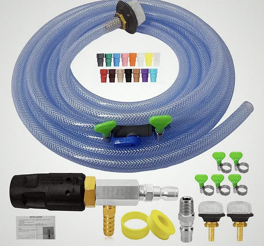 Adjustable Long Range Pressure Washer Nozzle Kit, 4-4.5 GPM, 15FT Hose, Chemical