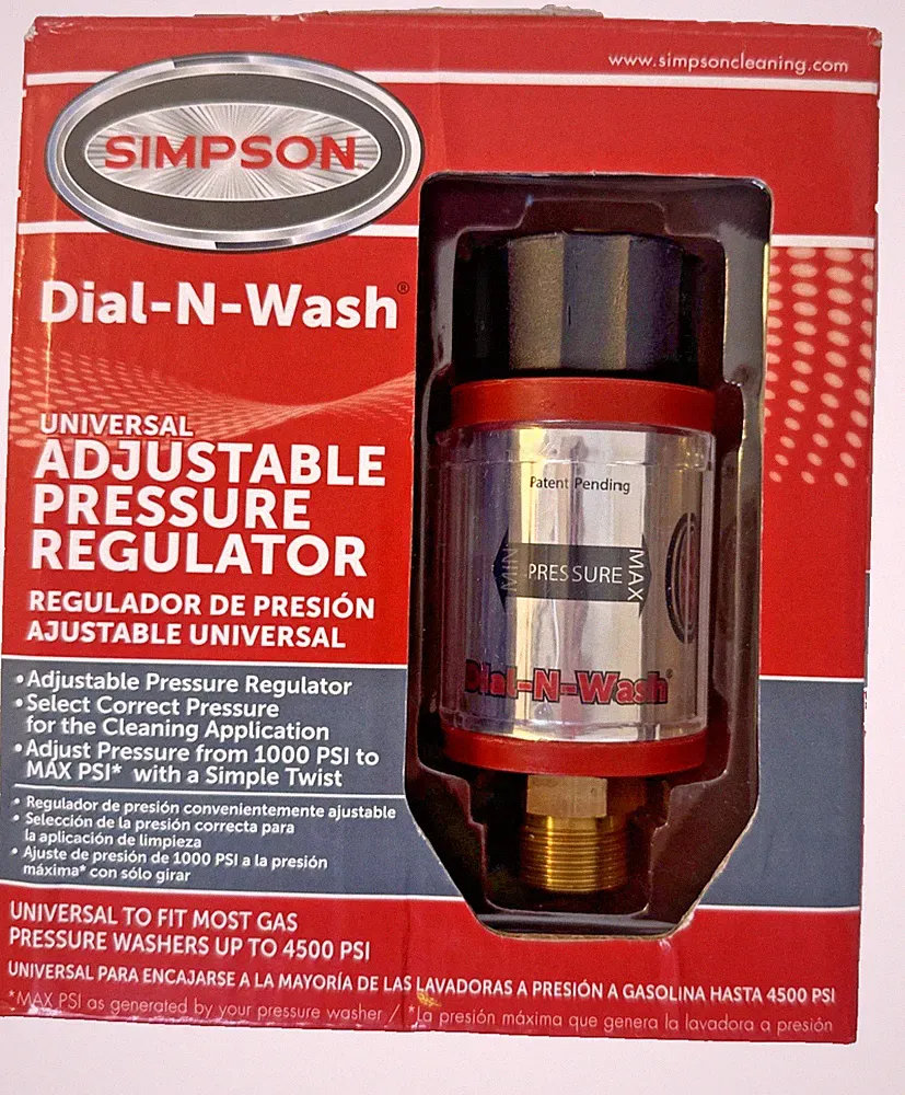 Adjustable Pressure Regulator 1000-4500 PSI MAX Univ Gas Washer Easy Connect
