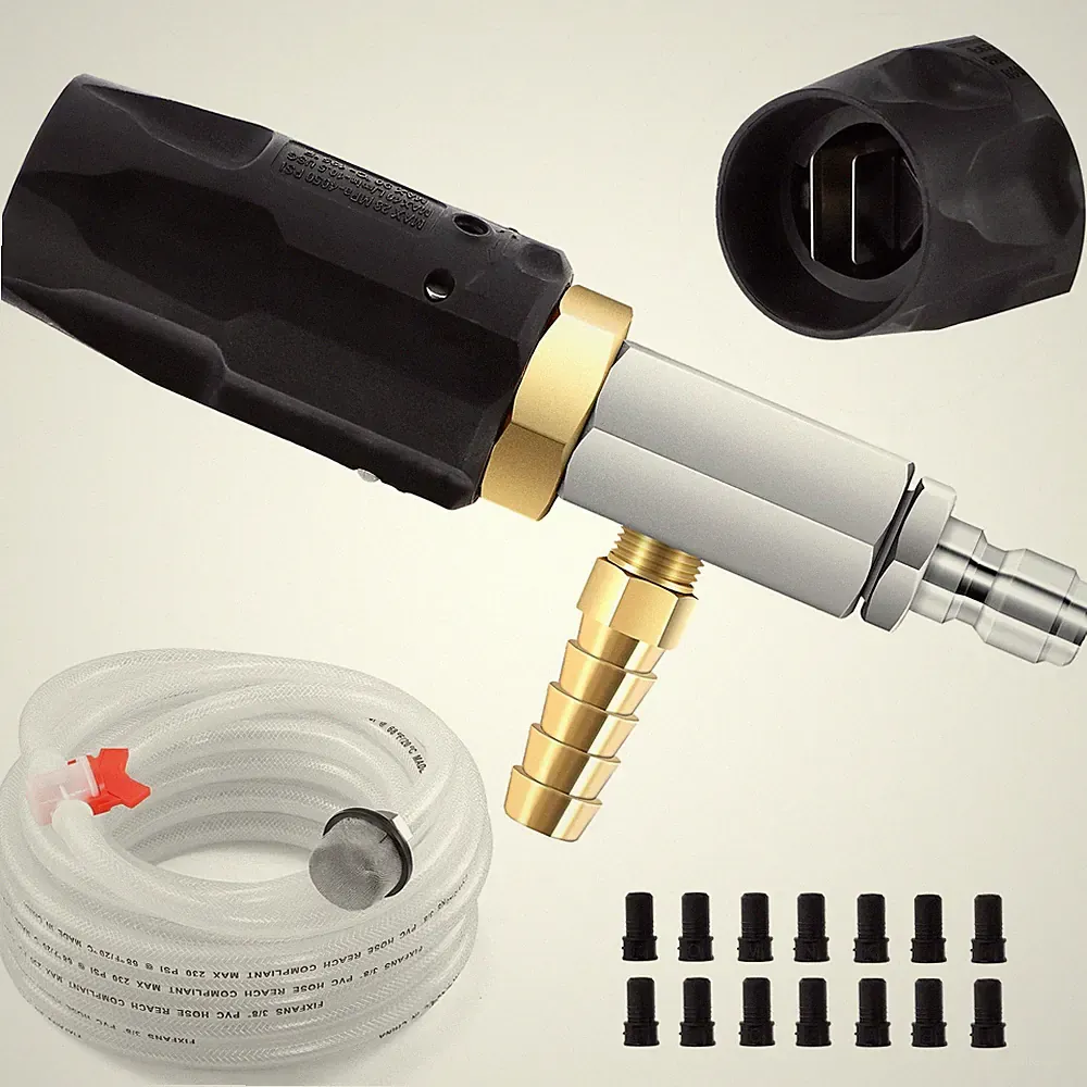 Adjustable Pressure Washer Long Range Nozzle 2-2.5 GPM with 45 FT Braid Hose,...