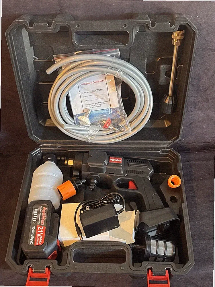 AgiiMan Cordless High Pressure Washer Water Gun With One (1) 21v Battery
