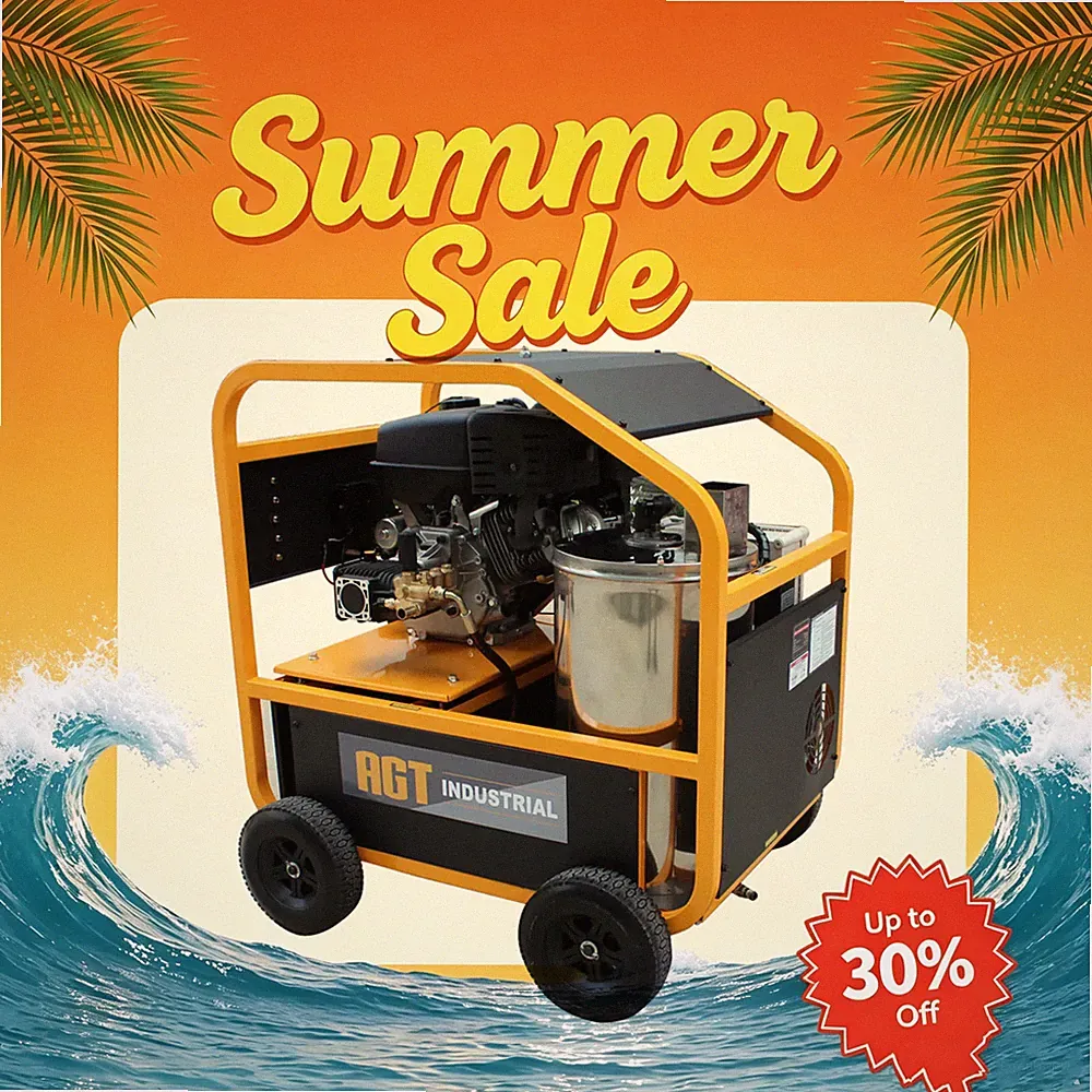 AGT HPW3000-1 Hot Water Pressure Washer 3000 PSI, 6.5HP, 33' Hose, Free Shipping