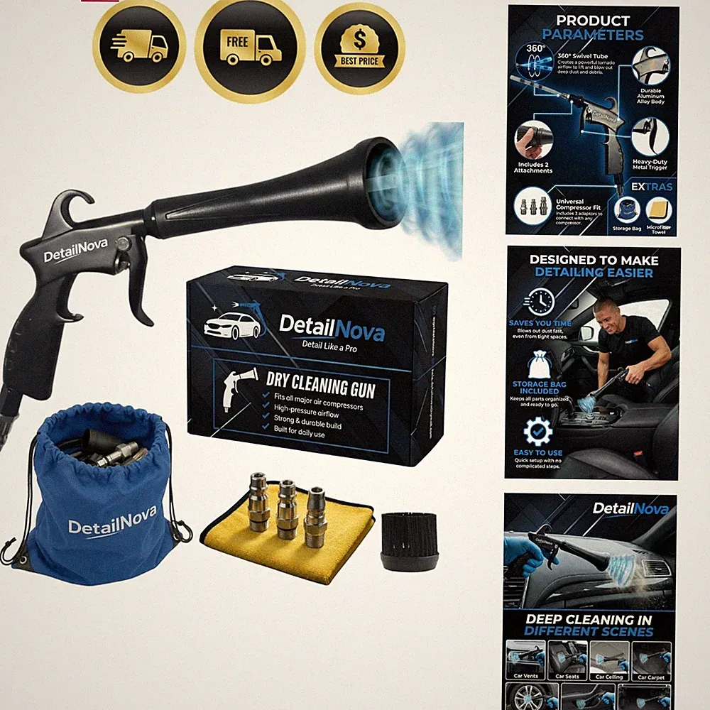 Air Blow Gun Car Detailing Turbo Air Nozzle for Dust Removal with Accessories