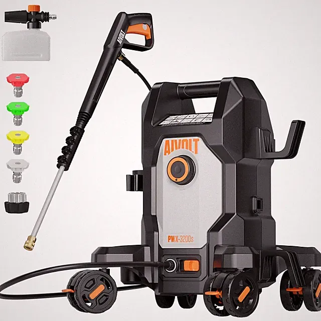 AIVOLT Pressure Washer, Portable Power Washer with Anti-Tipping 4-Wheel Desig...