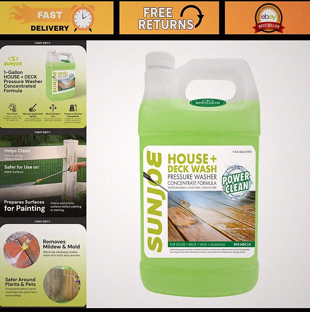 All-Purpose Pressure Washer Cleaner, 1 Gallon Concentrated Formula for House & D