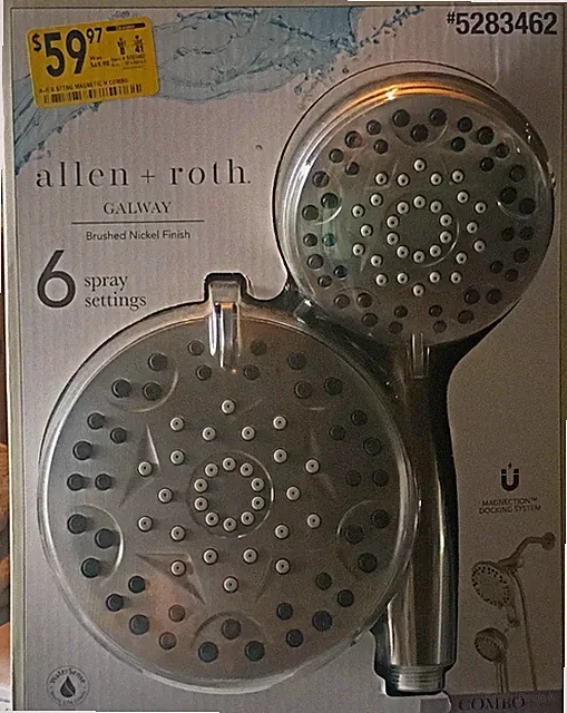 allen+roth Galaway 6-Settings Brushed Nickel Dual/Combo Shower Head 1.8 GPM