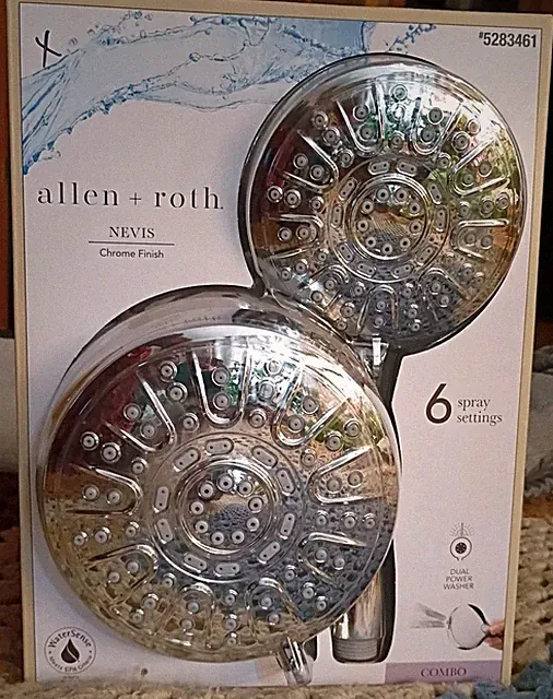 allen+roth Nevis 6-Settings Chrome 5-in Round Dual/Combo Shower Head 1.8 GPM