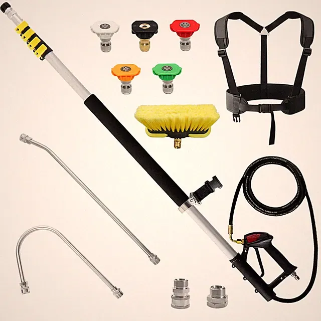 Aluminum 24 FT Telescoping Pressure Washer Wand with Pressure Washer Extensio...