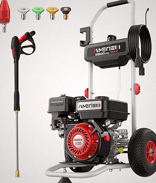 AMERISUN 3800 PSI Gas Pressure Washer 2.5 GPM with 212cc 4-Stroke OHV Engine, 5
