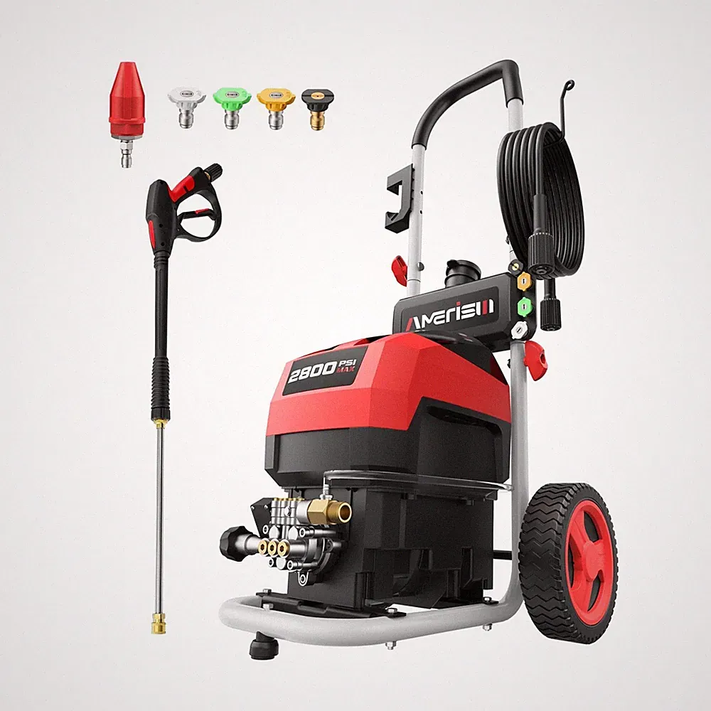 AMERISUN Electric Pressure Washer, Max 2800 PSI, 2.0 GPM, 5 Spray Tips + Foam...