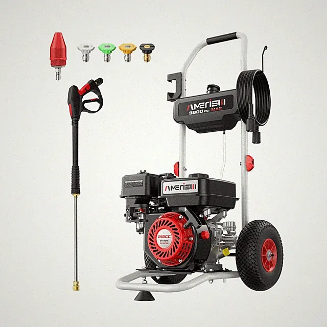 Amerisun Gas Powered Pressure Washer 3800 PSI, 2.5 GPM High Power Washer, 212...