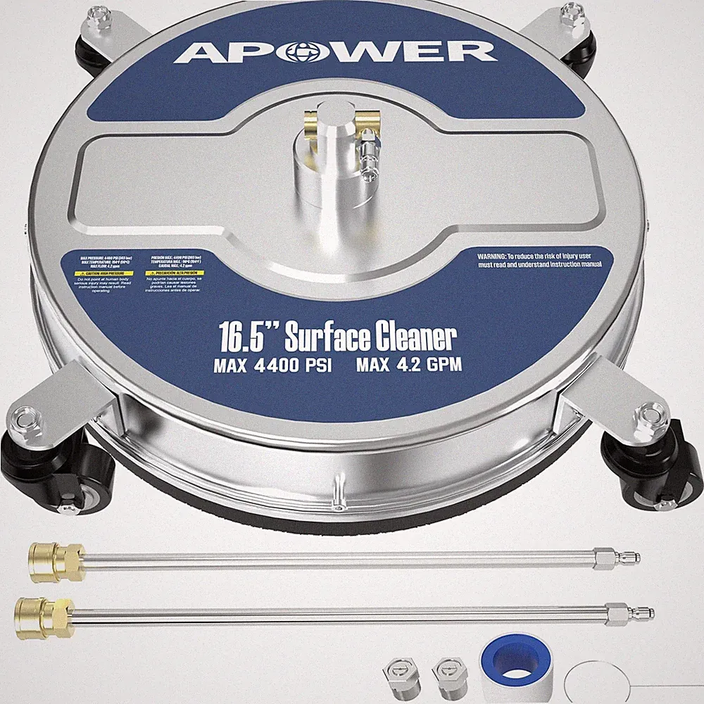 APOWER 16.5" Pressure Washer Surface Cleaner Attachment, Max 4400 PSI