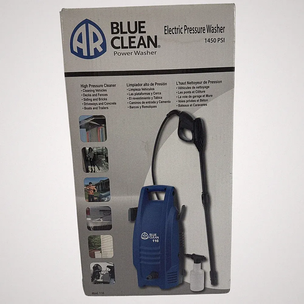 AR Blue Clean NEW Electric Pressure Washer Cleaner 1960 CU 1450 PSI Complete Kit