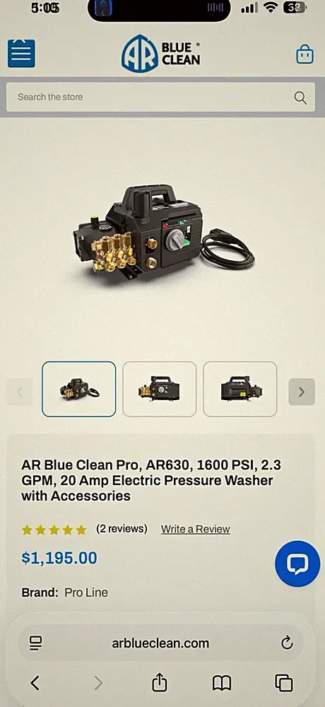 AR Blue Clean Pro AR630 1600 PSI 2.3 GPM Corded Electric Cold Water Washer