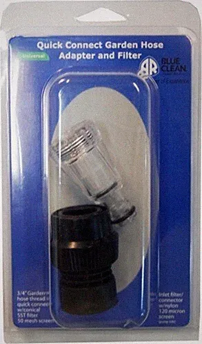 AR Blue Clean PW909103K-R Garden Hose Quick Connect Adapter with Filter