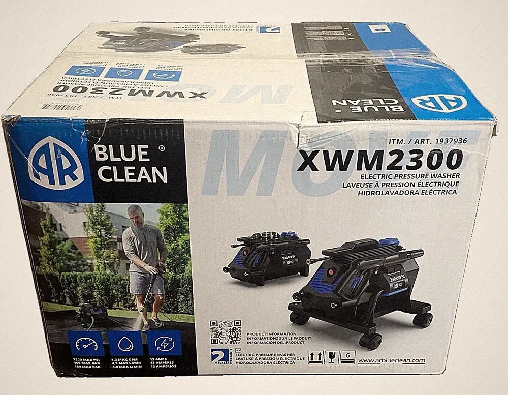AR Blue Clean XWM2300 Electric Pressure Washer 2300 PSI Quick Connect Hose Gun