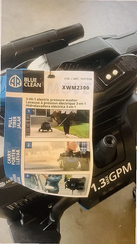 AR Blue Clean XWM2300 Electric Pressure Washer 2300 PSI Quick Connect Hose Gun