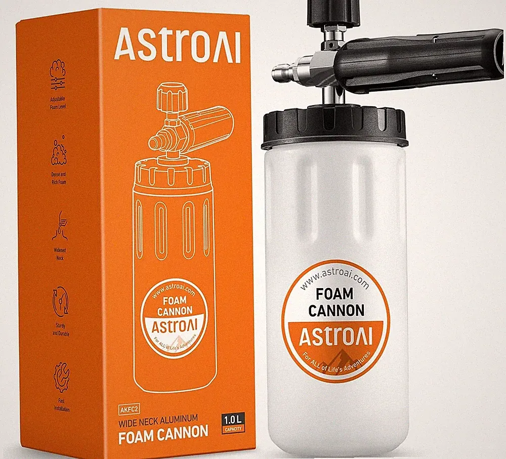 AstroAI Foam Cannon for Pressure Washer, Car Wash Foam, Wide Neck Foam Sprayer w
